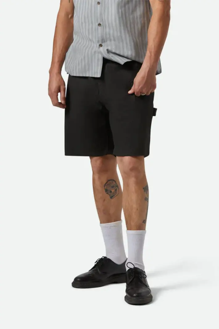 Brixton MEN'S BUILDERS CARPENTER BAGGY SHORT WASHED BLACK