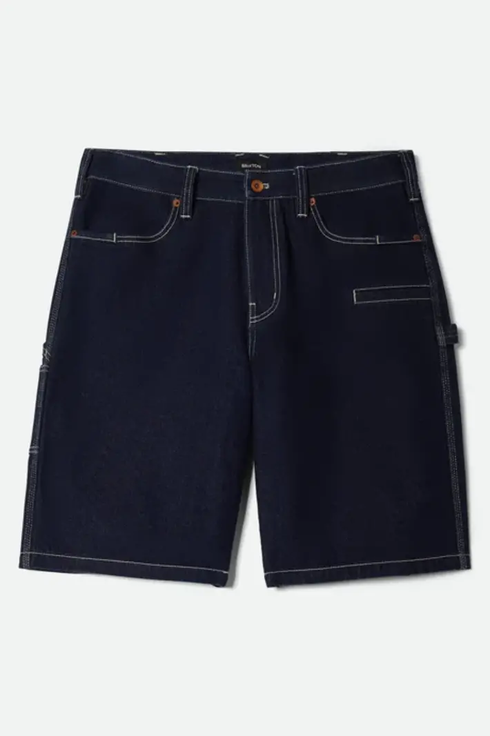 Brixton HOMMES BUILDERS CARPENTER BAGGY SHORT RINSE DENIM