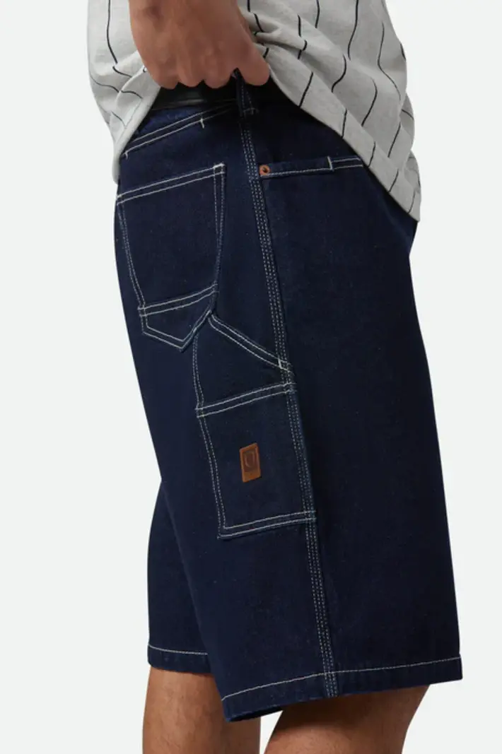 Brixton HOMMES BUILDERS CARPENTER BAGGY SHORT RINSE DENIM