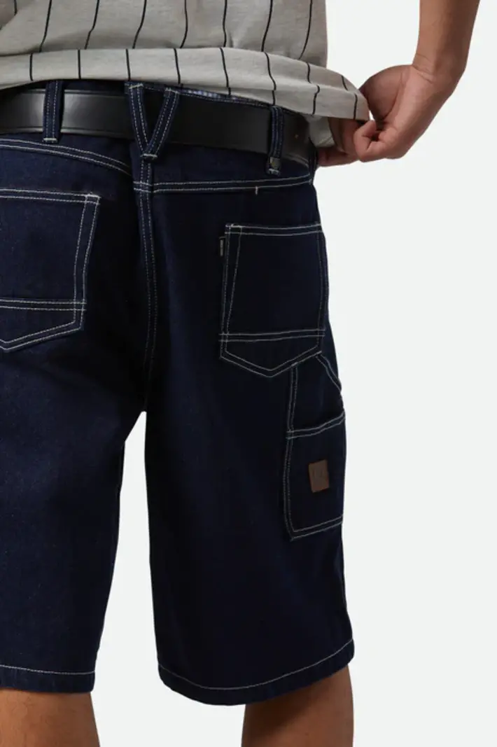 Brixton HOMMES BUILDERS CARPENTER BAGGY SHORT RINSE DENIM