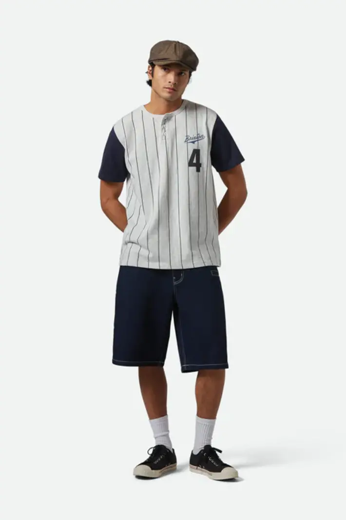 Brixton HOMMES BUILDERS CARPENTER BAGGY SHORT RINSE DENIM