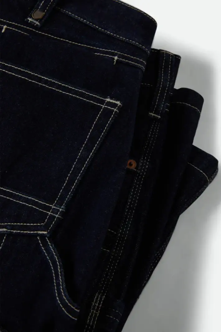 Brixton HOMMES BUILDERS CARPENTER BAGGY SHORT RINSE DENIM