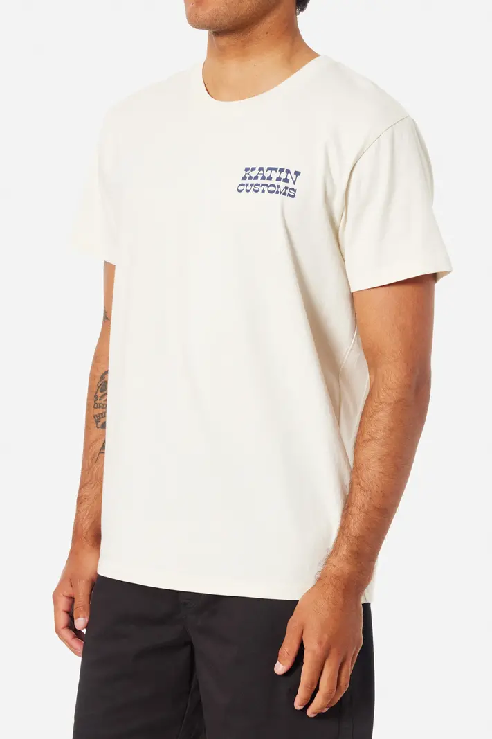 Katin HOMMES DRAINER TEE VINTAGE WHITE