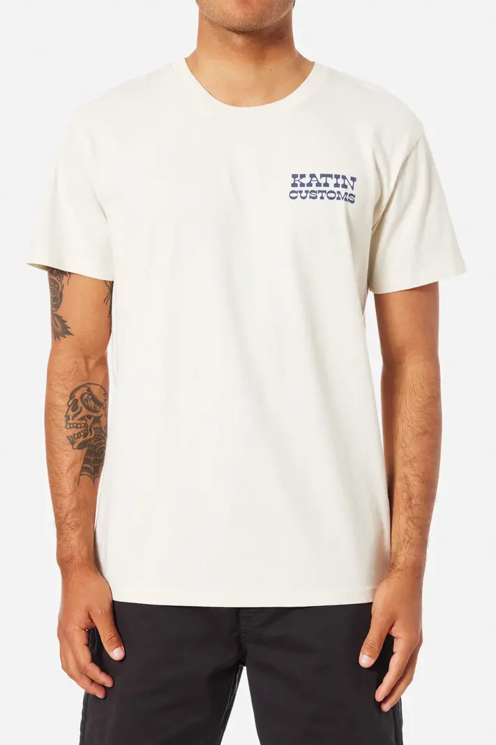 Katin HOMMES DRAINER TEE VINTAGE WHITE