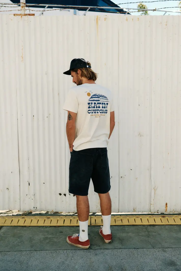 Katin HOMMES DRAINER TEE VINTAGE WHITE