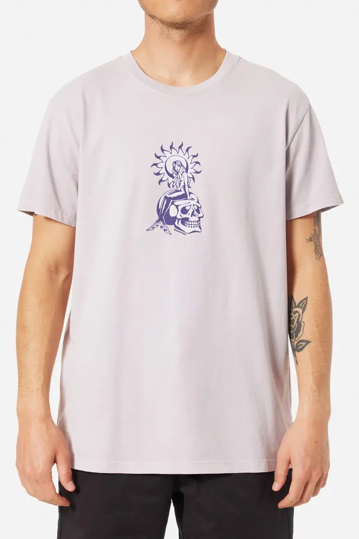 Katin HOMMES VIXEN TEE LIGHT LAVENDER PIGMENT DYE