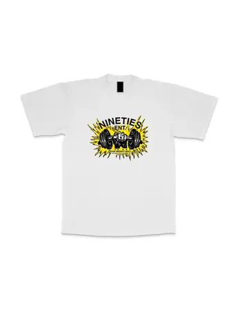 Nineties MEN'S DUMBBELL TEE WHITE