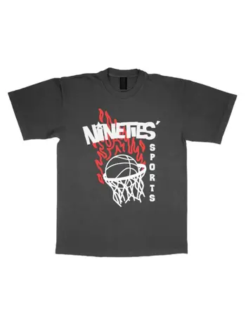 Nineties MEN'S HOOP TEE WASHED BLACK/RED/WHITE