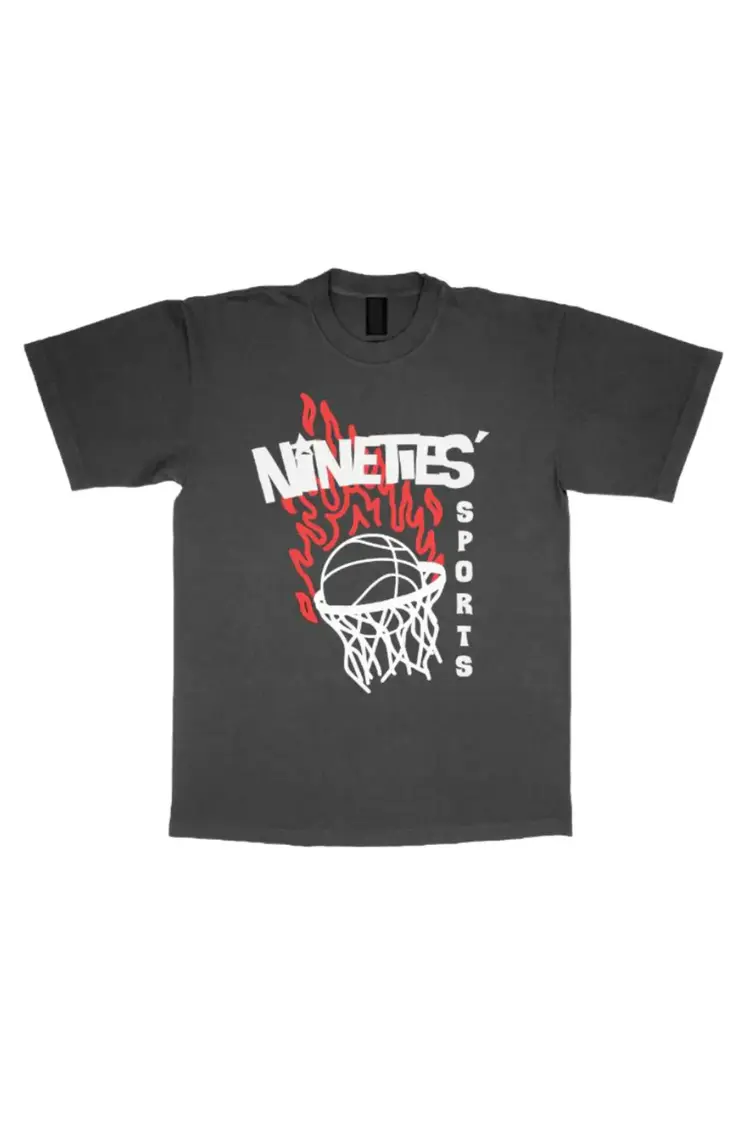 Nineties MEN'S HOOP TEE WASHED BLACK/RED/WHITE