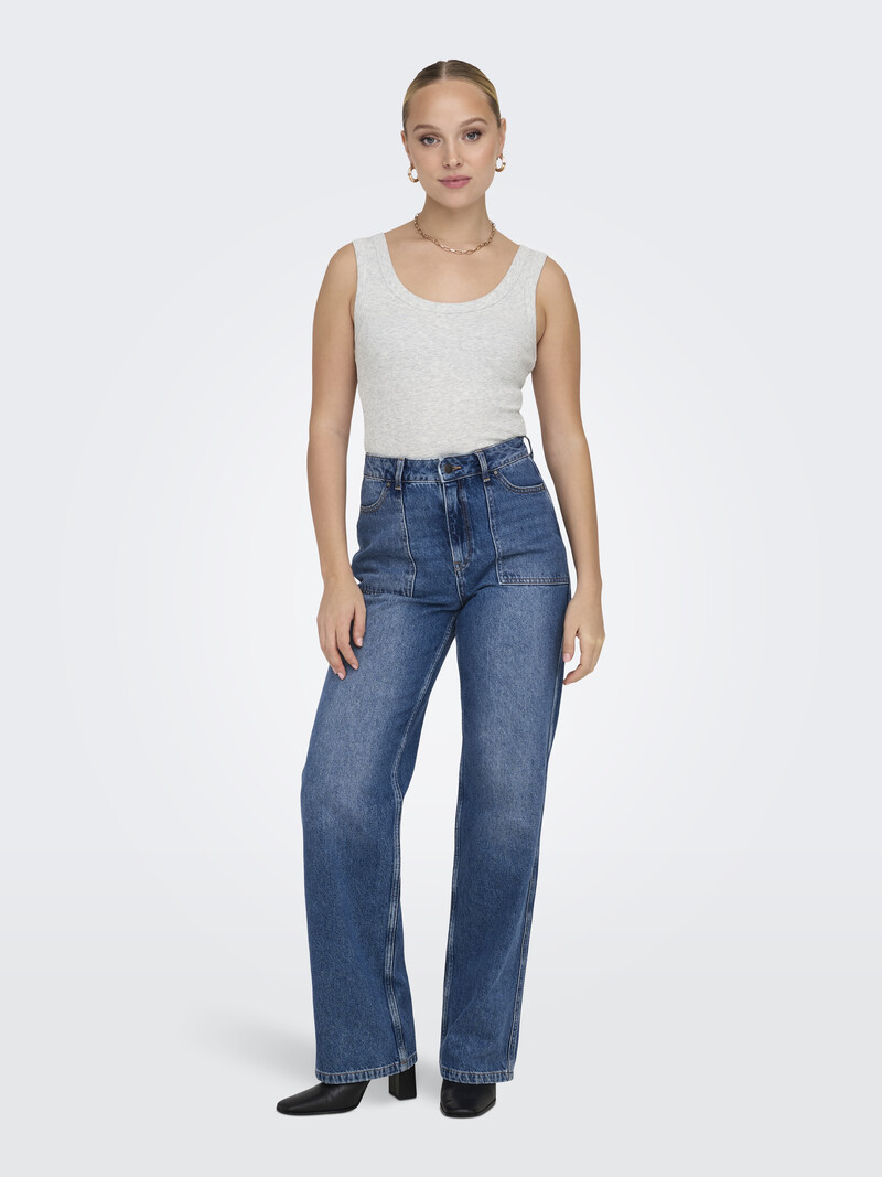 Only EASY TANK TOP LIGHT GREY MELANGE