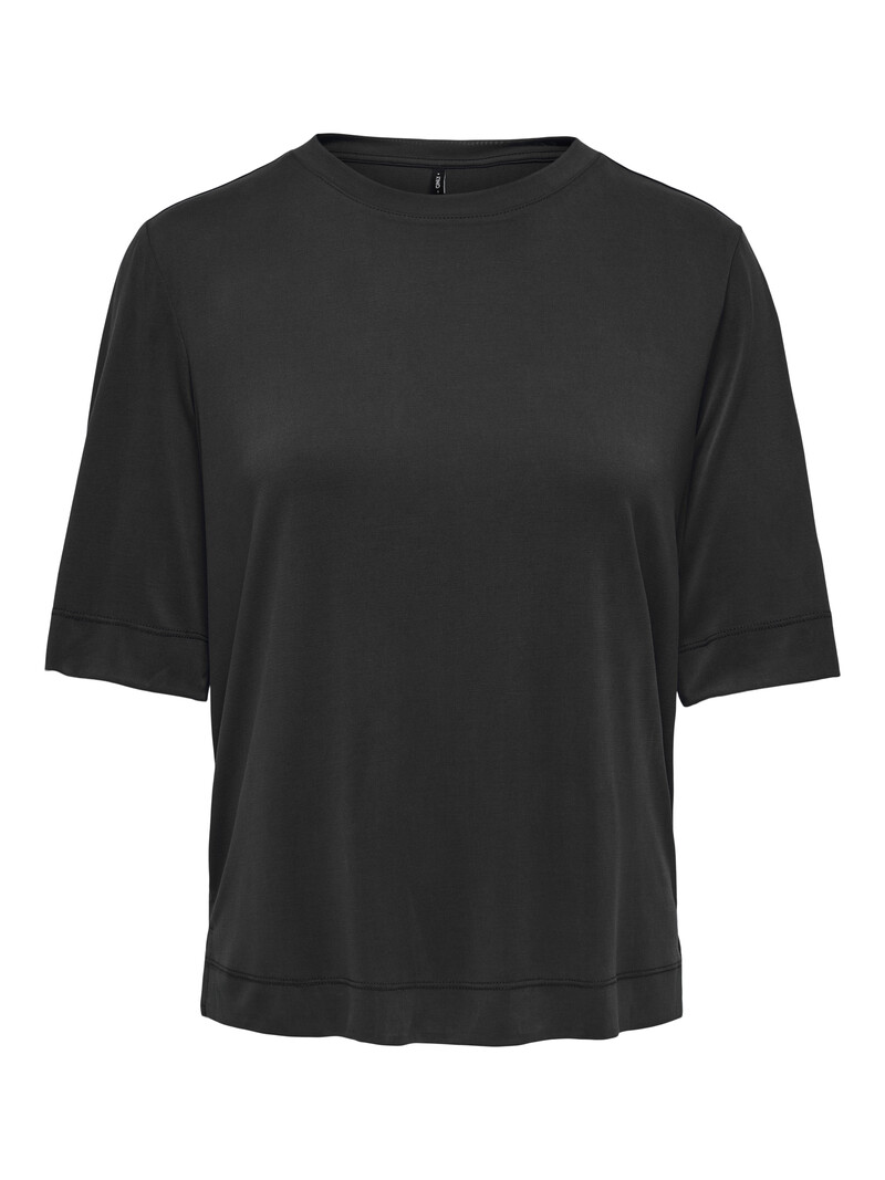 Only HANNAH O-NECK TOP BLACK