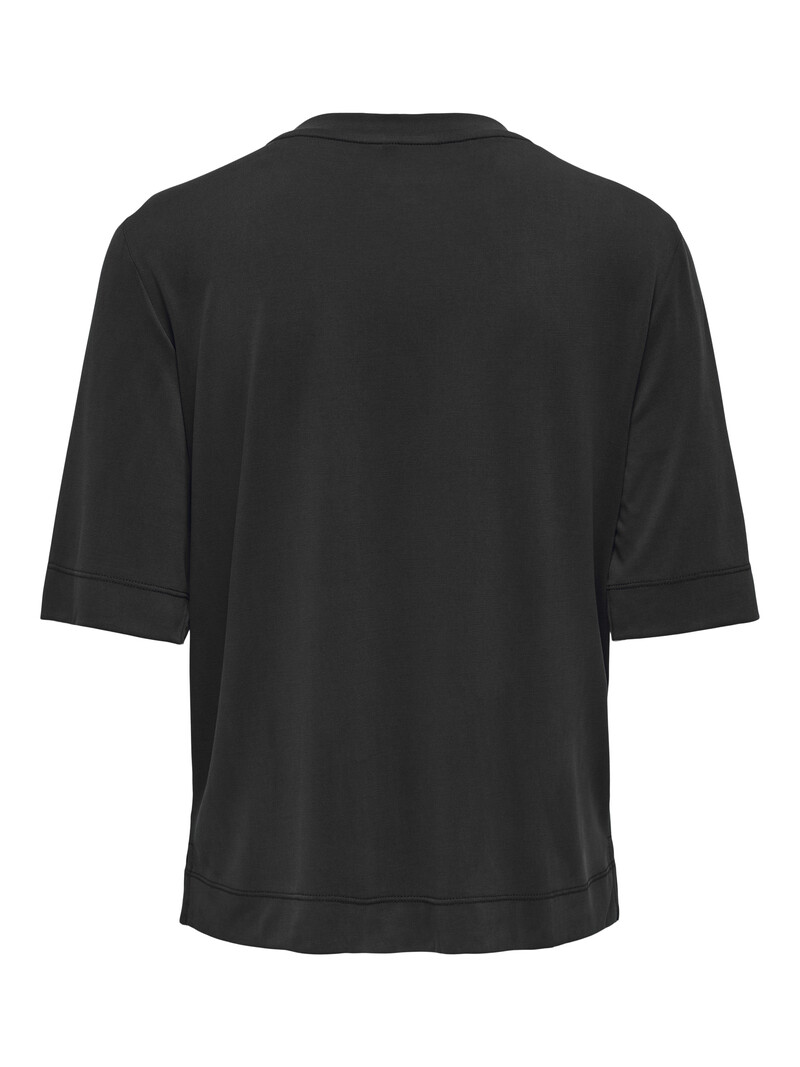 Only HANNAH O-NECK TOP BLACK