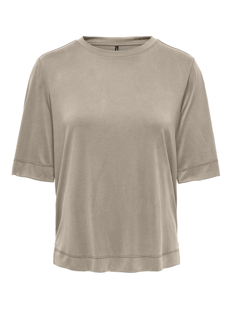 Only HANNAH O-NECK TOP FEATHER GRAY