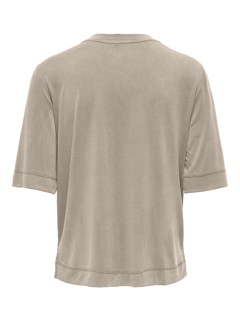 Only HANNAH O-NECK TOP FEATHER GRAY