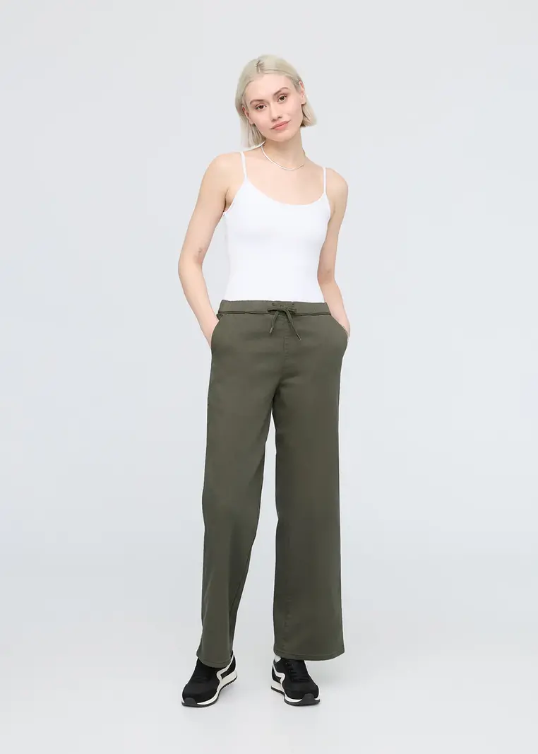 Du/er FEMMES NO SWEAT WIDE LEG PANT THYME
