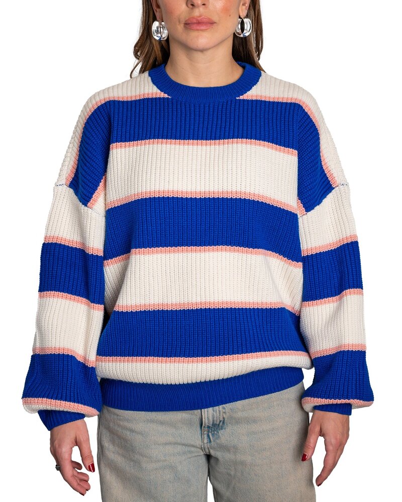 NANA THE BRAND MELINA SWEATER BLUE/PINK STRIPES