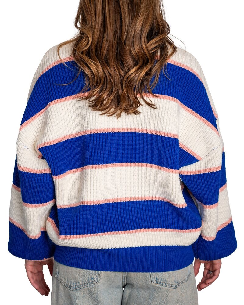 NANA THE BRAND MELINA SWEATER BLUE/PINK STRIPES