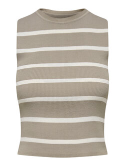 Only MAJLI TANK TOP KNT SIMPLY TAUPE STRIPES