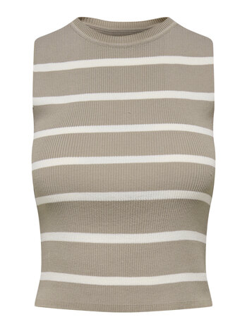 Only MAJLI TANK TOP KNT SIMPLY TAUPE STRIPES
