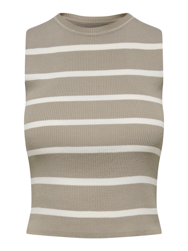 Only MAJLI TANK TOP KNT SIMPLY TAUPE STRIPES
