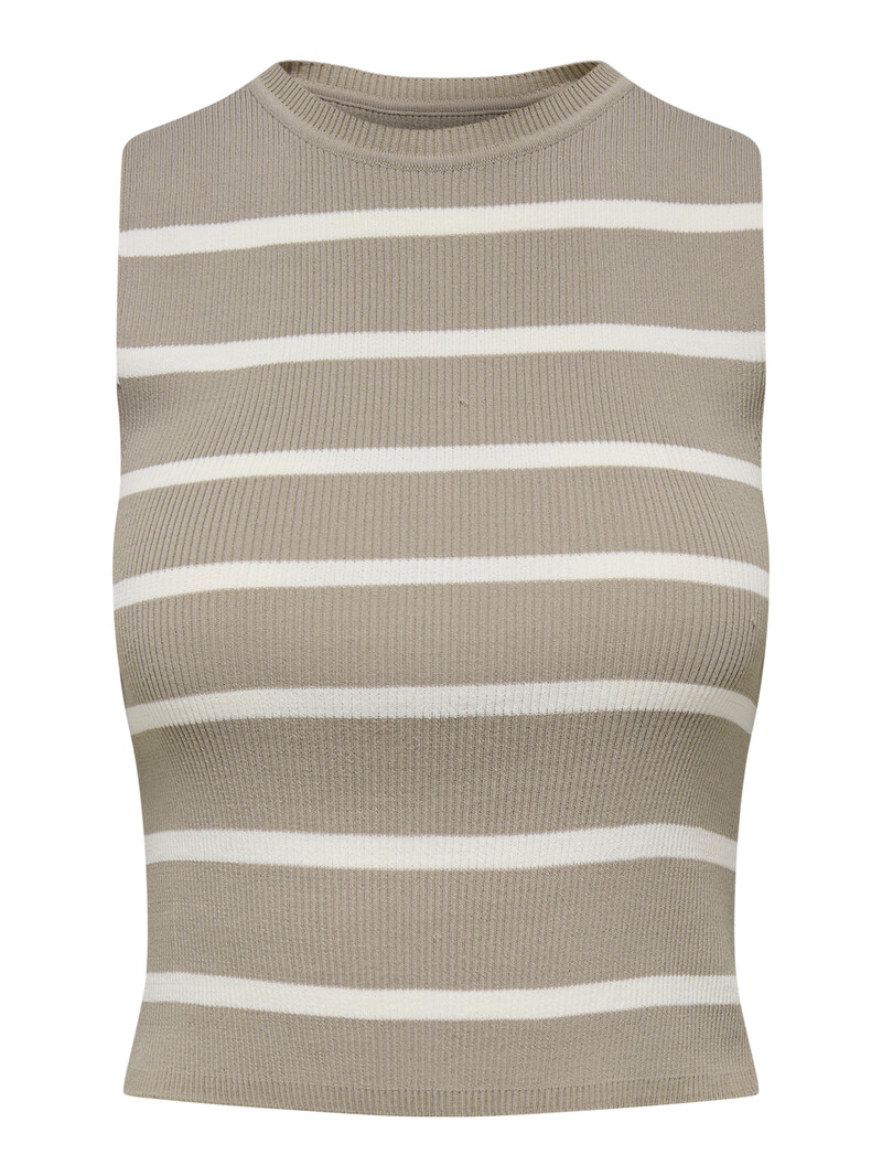 Only MAJLI TANK TOP KNT SIMPLY TAUPE STRIPES