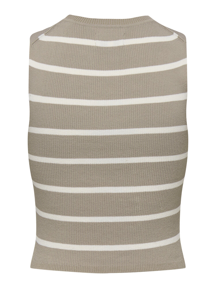 Only MAJLI TANK TOP KNT SIMPLY TAUPE STRIPES