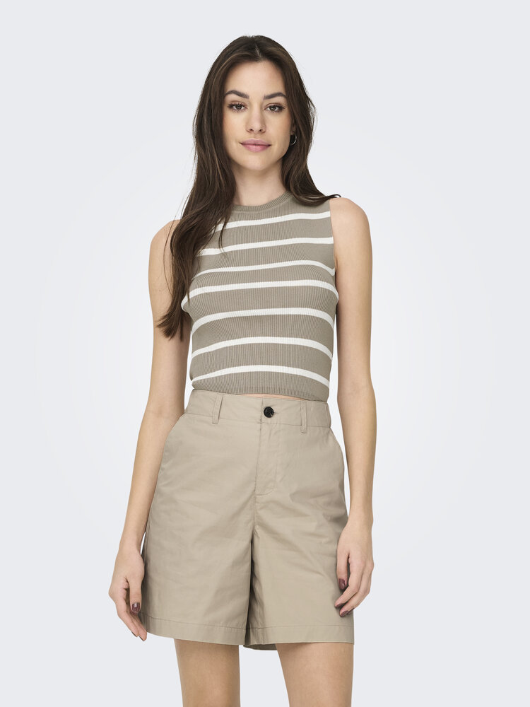 Only MAJLI TANK TOP KNT SIMPLY TAUPE STRIPES