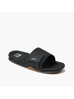 Reef HOMMES FANNING SLIDE BLACK/SILVER