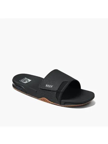 Reef HOMMES FANNING SLIDE BLACK/SILVER