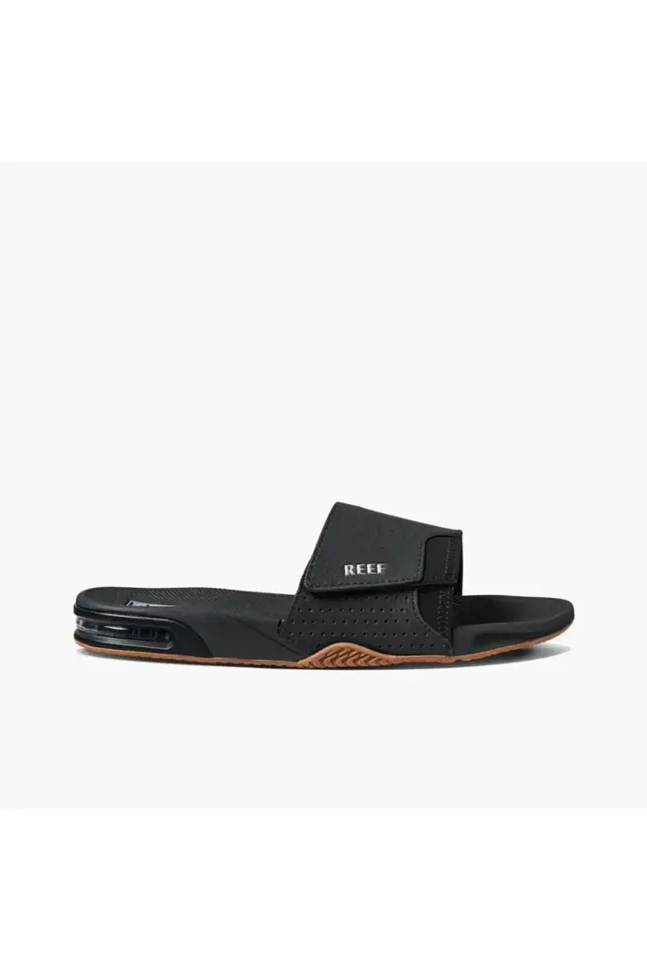 Reef HOMMES FANNING SLIDE BLACK/SILVER