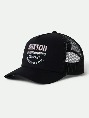 Brixton MEN'S REDOUBT CREST NETPLUS TRUCKER HAT BLACK/BLACK