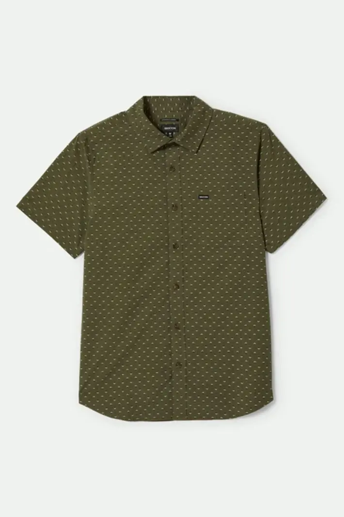 Brixton HOMMES CHARTER PRINT S/S SHIRT IVY GREEN/MICRO FLORAL
