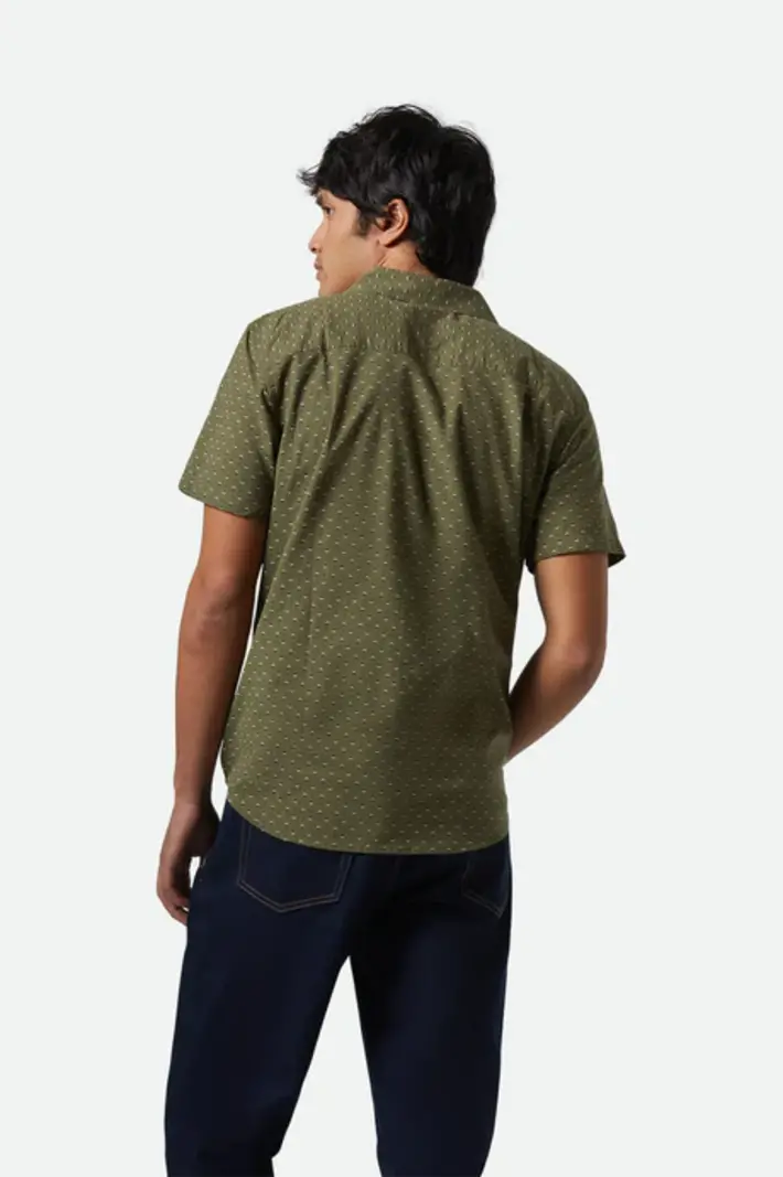 Brixton HOMMES CHARTER PRINT S/S SHIRT IVY GREEN/MICRO FLORAL