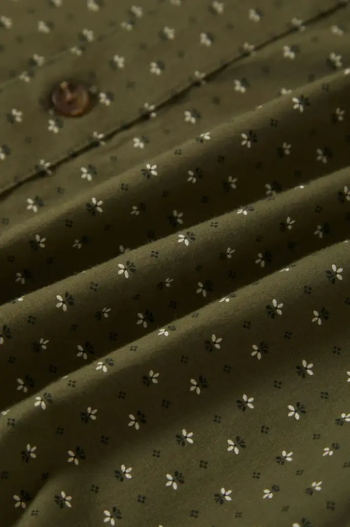 Brixton HOMMES CHARTER PRINT S/S SHIRT IVY GREEN/MICRO FLORAL