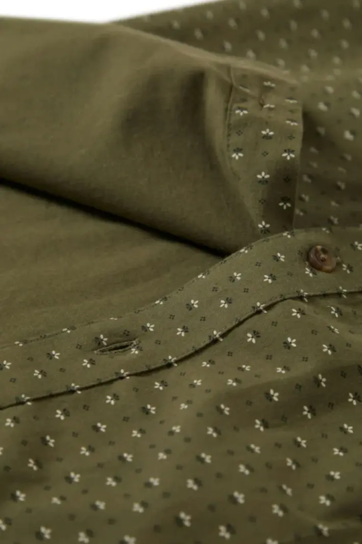 Brixton HOMMES CHARTER PRINT S/S SHIRT IVY GREEN/MICRO FLORAL