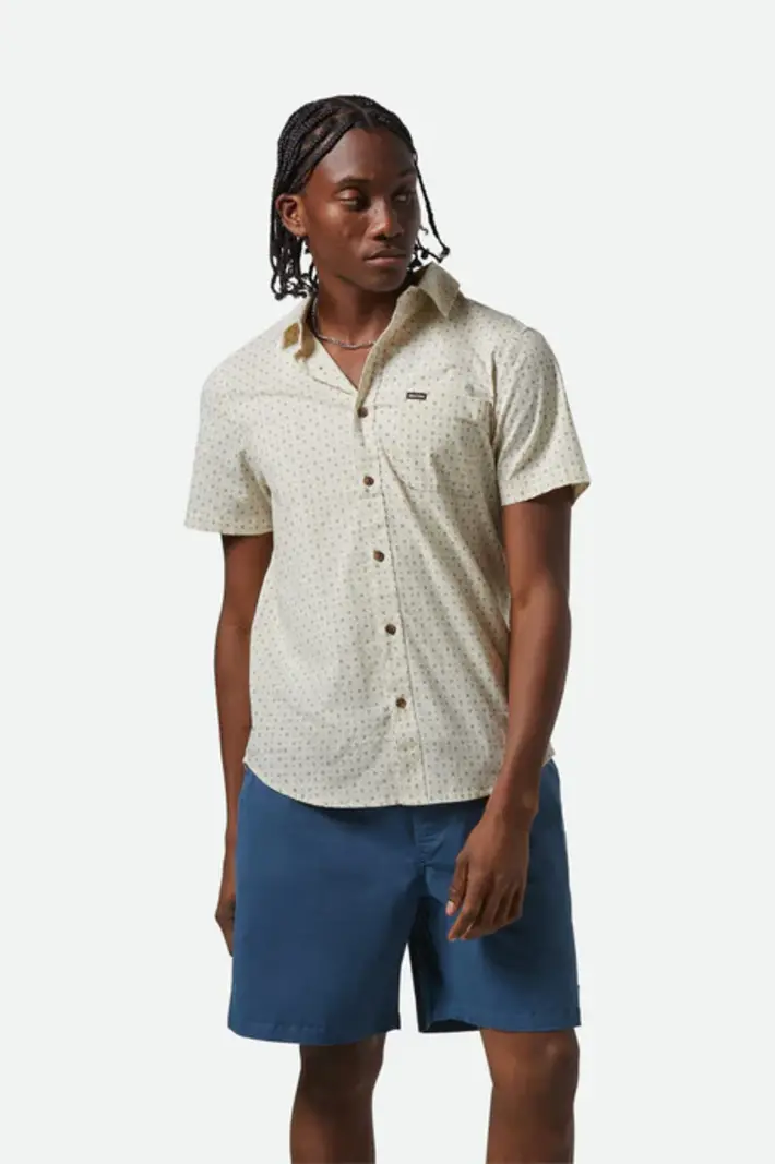 Brixton HOMMES CHARTER PRINT SS SHIRT OFF WHITE/MICRO FLORAL