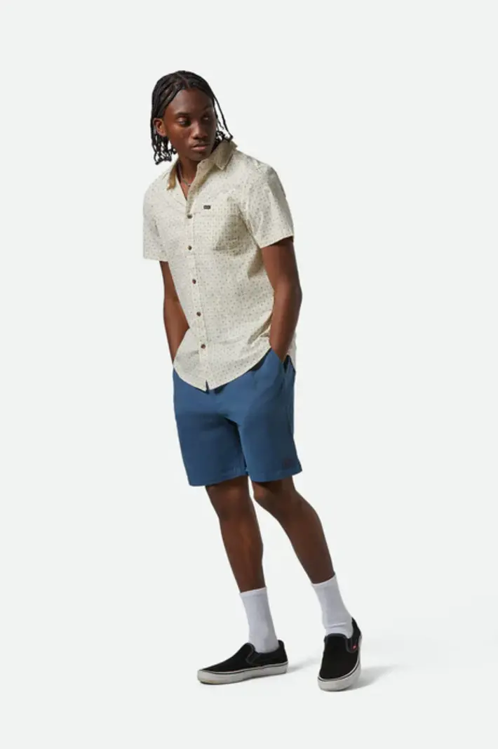 Brixton HOMMES CHARTER PRINT SS SHIRT OFF WHITE/MICRO FLORAL