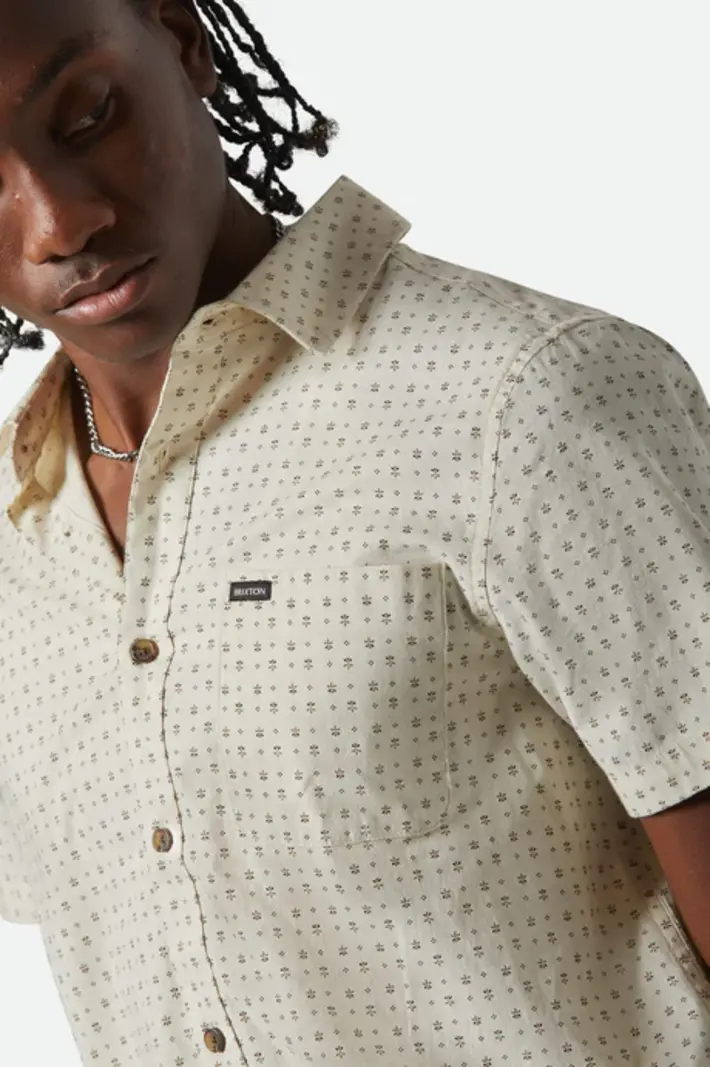 Brixton HOMMES CHARTER PRINT SS SHIRT OFF WHITE/MICRO FLORAL
