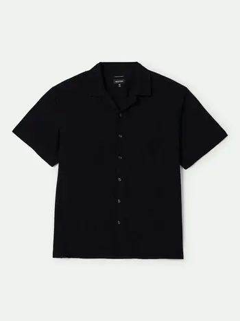 Brixton HOMMES BUNKER S/S CAMP COLLAR SHIRT BLACK