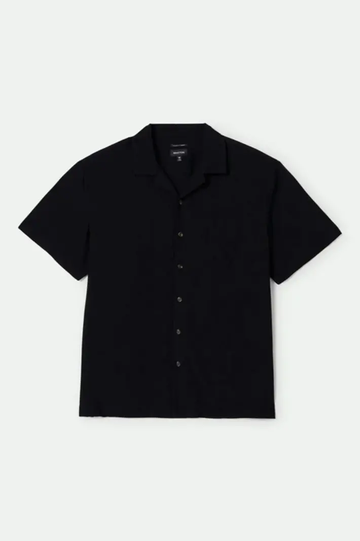 Brixton HOMMES BUNKER S/S CAMP COLLAR SHIRT BLACK