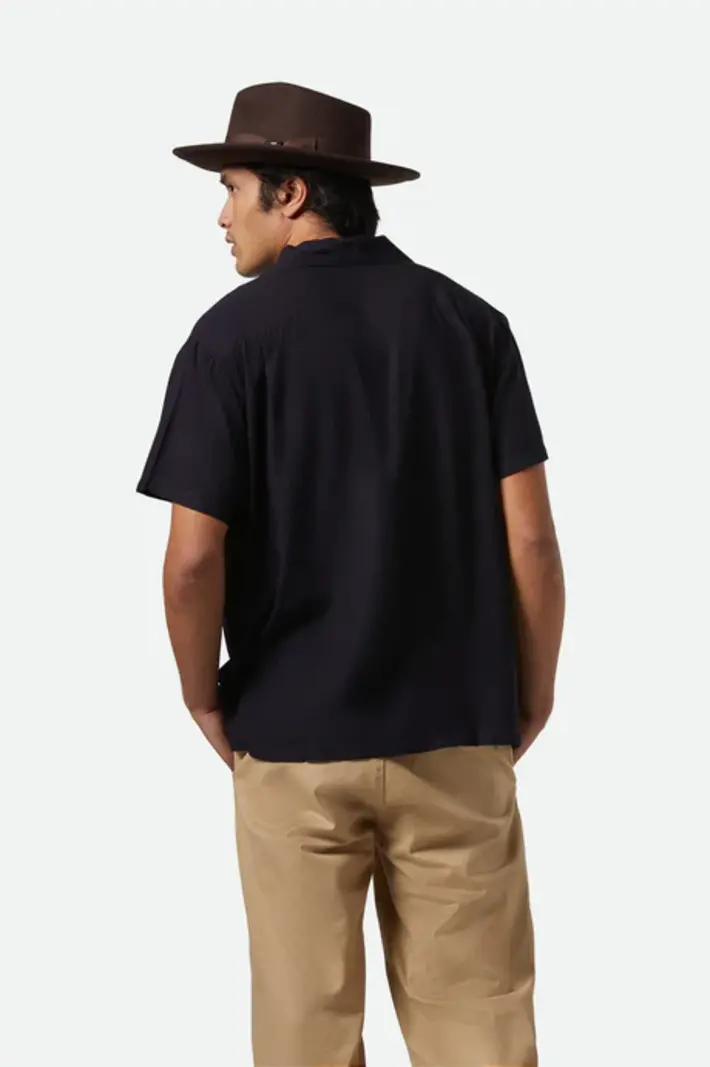 Brixton HOMMES BUNKER S/S CAMP COLLAR SHIRT BLACK