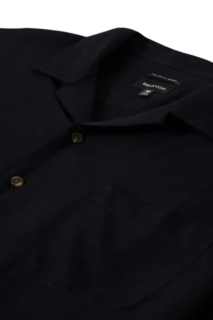 Brixton HOMMES BUNKER S/S CAMP COLLAR SHIRT BLACK