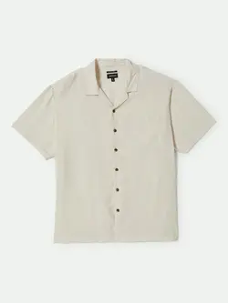 Brixton HOMMES BUNKER S/S CAMP COLLAR SHIRT WHITECAP