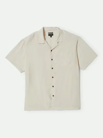 Brixton HOMMES BUNKER S/S CAMP COLLAR SHIRT WHITECAP