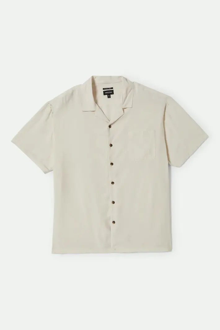 Brixton MEN'S BUNKER S/S CAMP COLLAR SHIRT WHITECAP
