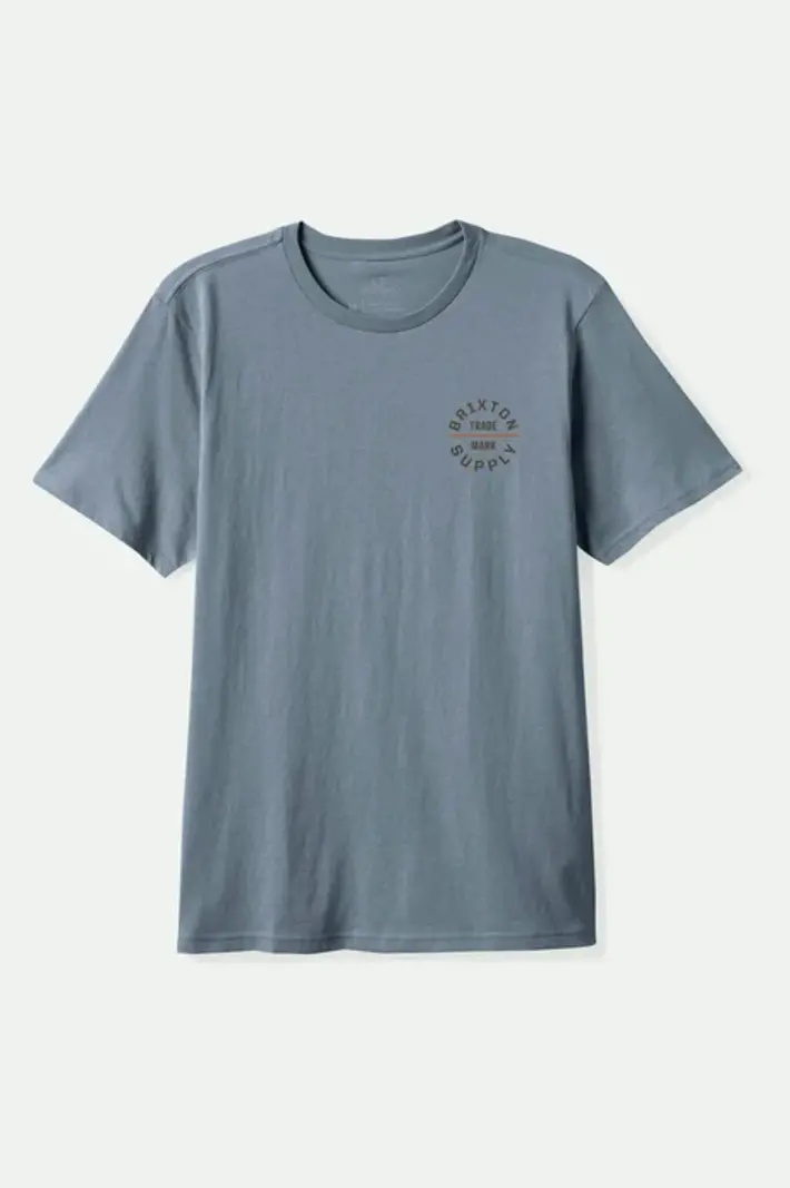 Brixton HOMMES OATH V STT T-SHIRT BASALT/DARK BROWN/RUST