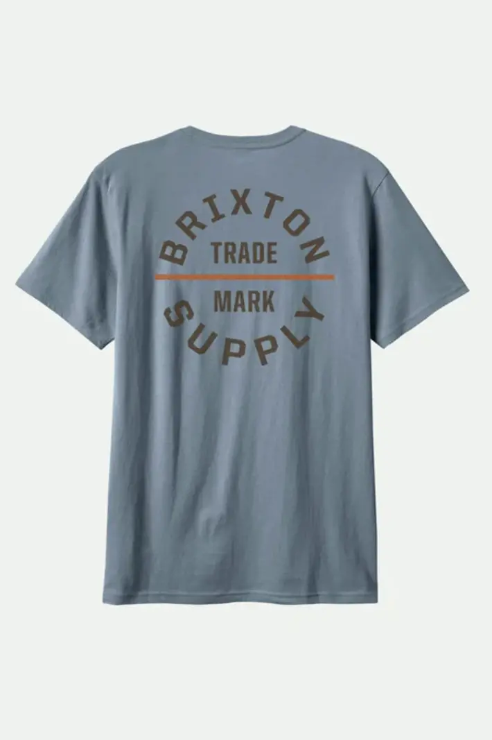 Brixton HOMMES OATH V STT T-SHIRT BASALT/DARK BROWN/RUST