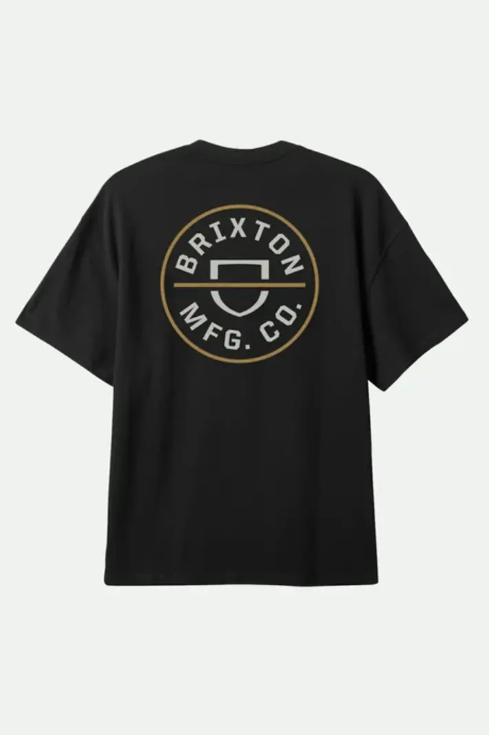 Brixton MEN'S CREST II STT T-SHIRT BLACK/OFF WHITE/COPPER