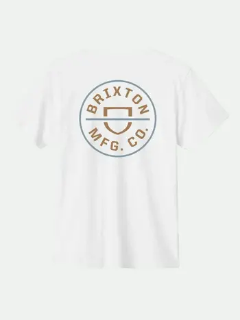 Brixton MEN'S CREST II STT T-SHIRT WHITE/LIGHT BROWN/SLATE