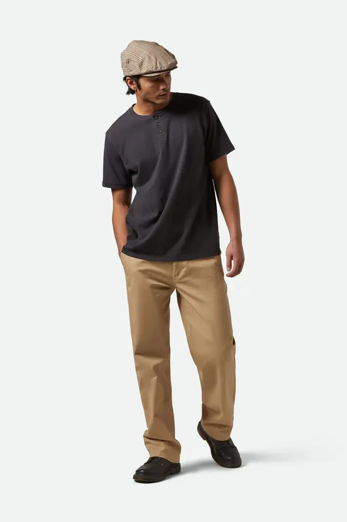 Brixton HOMMES VINTAGE RESERVE HENLEY TEE BLACK SOL WASH